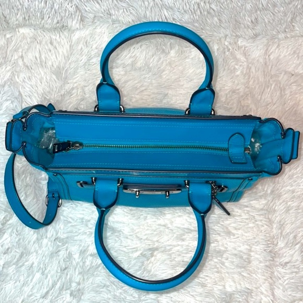 Coach Swagger 27 Turquoise Satchel Crossbody Purse Shoulder Bag & Wallet Set - Picture 7 of 17
